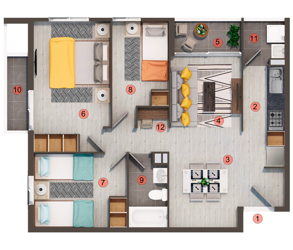 Departamento 3A (3-A)