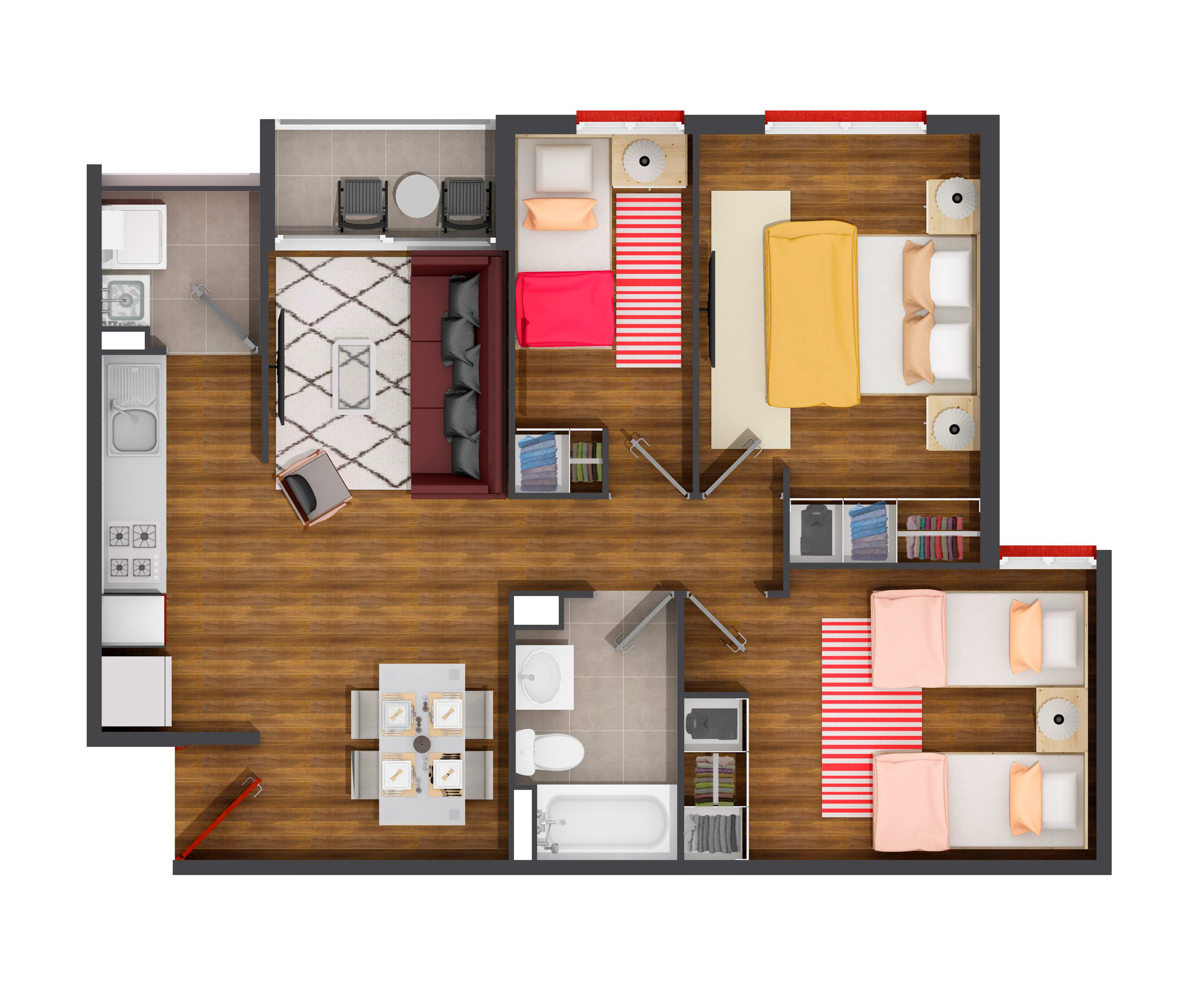 Departamento Malbec (3-B)